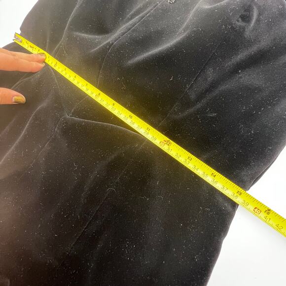 Escada Velvet Strapless Mini Dress Vintage 80s Black LBD - Picture 11 of 14